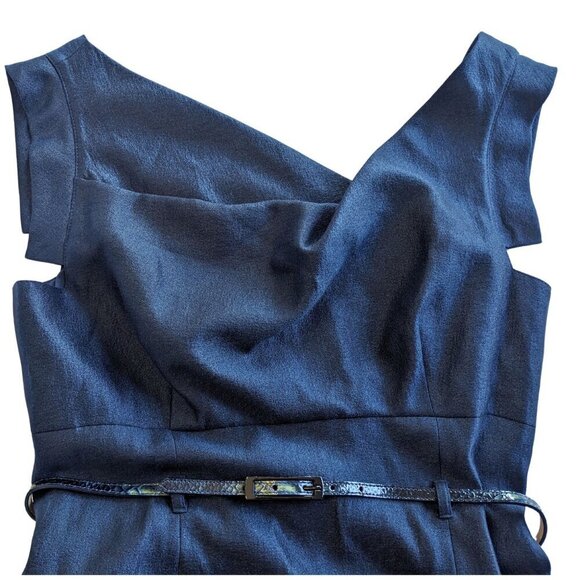 NWT BLACK HALO Eve Laurel Berman Jackie O Bouvier Maxi Gown Eclipse Blue Sz 12 - Picture 6 of 10